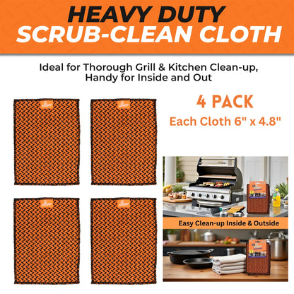 Q-Swiper Scrub-Clean Reusable Grill Cloths - Large Size 4 Pack