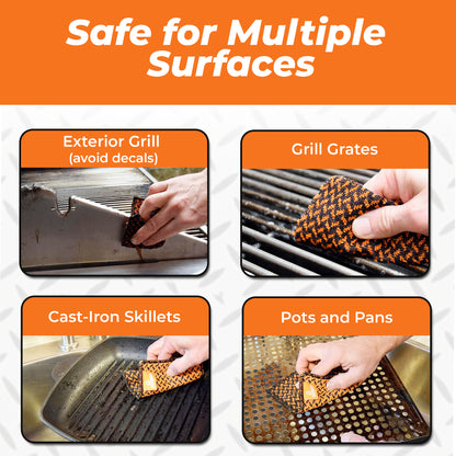 Q-Swiper Scrub-Clean Reusable Grill Cloths - Large Size 4 Pack
