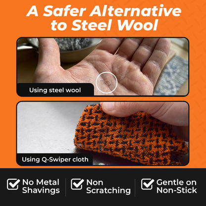 Q-Swiper Scrub-Clean Reusable Grill Cloths - Large Size 4 Pack