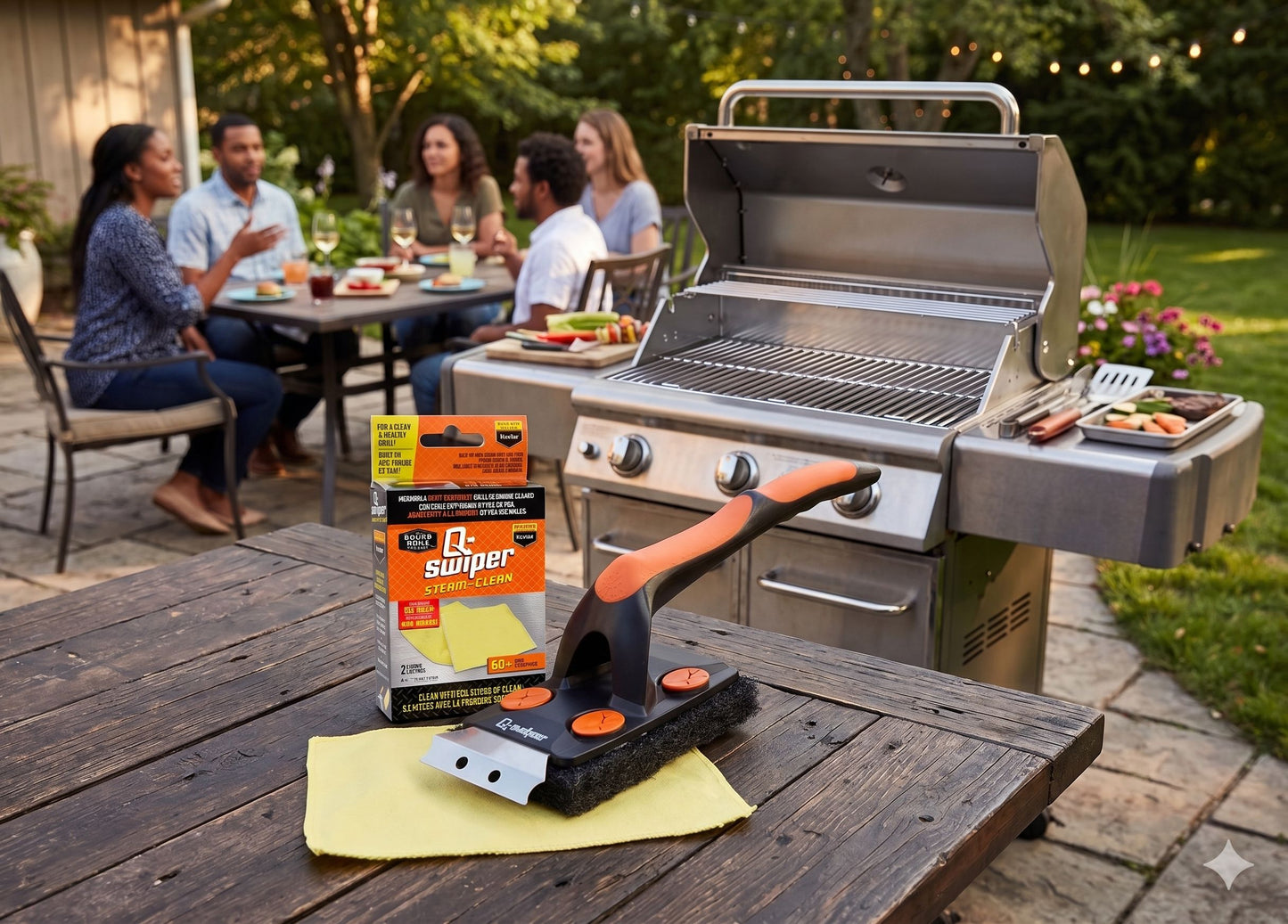 Q-Swiper XL Steam-Clean Grill Cleaner Kit